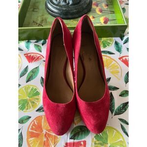 Clarks Artisan Women's Delsie Bliss Red Suede Comfort Pumps Size 9.5 M